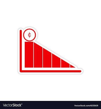 Stylish sticker on paper chart and coins vector image