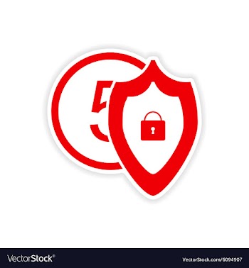 Stylish sticker on paper Coin and Shield vector image