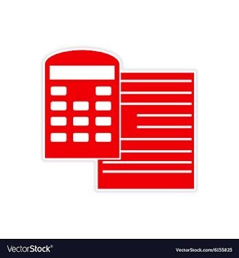 Stylish sticker on paper documents and calculator vector image