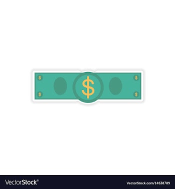 Stylish sticker on paper dollar on white vector image