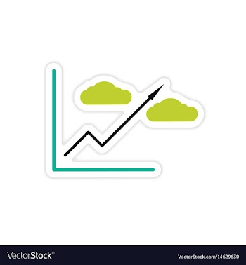 Stylish sticker on paper economic graph on a white vector image