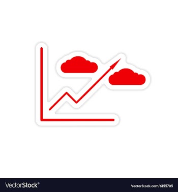 Stylish sticker on paper Economic graph on a white vector image