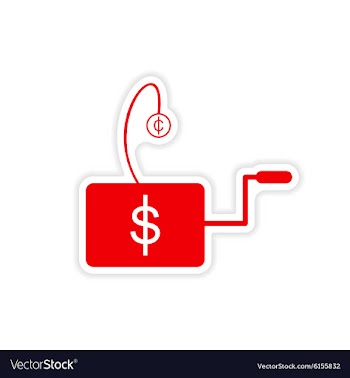 Stylish sticker on paper Economic icon logo vector image