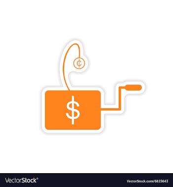 Stylish sticker on paper Economic icon logo vector image
