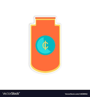 Stylish sticker on paper economic logo on white vector image