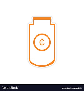 Stylish sticker on paper Economic logo on white vector image