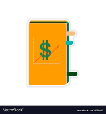 Stylish sticker on paper economic report on white vector image