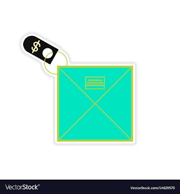 Stylish sticker on paper envelope and money vector image