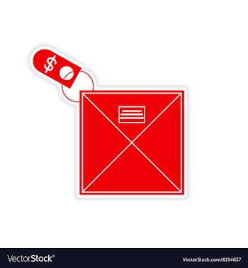 Stylish sticker on paper envelope and money vector image