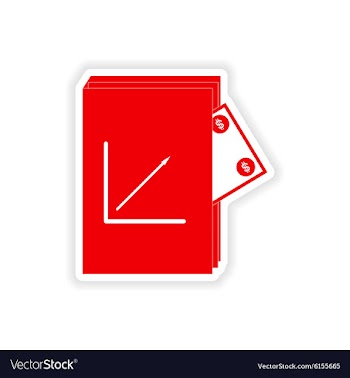 Stylish sticker on paper Financial Report and vector image