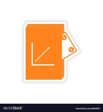 Stylish sticker on paper Financial Report and vector image