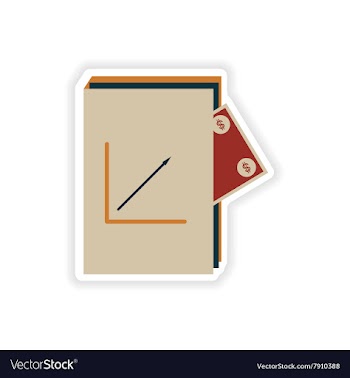 Stylish sticker on paper Financial Report and vector image
