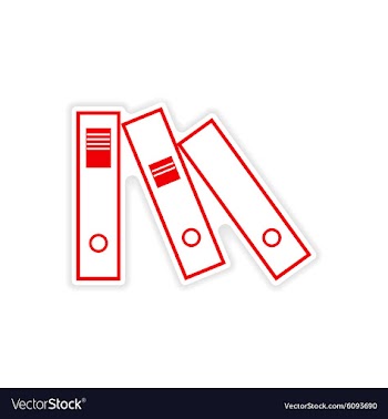 Stylish sticker on paper folders for documents vector image