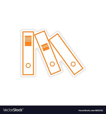 Stylish sticker on paper folders for documents vector image
