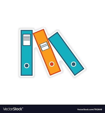 Stylish sticker on paper folders for documents vector image