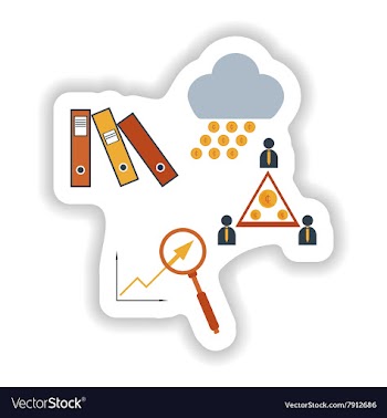 Stylish sticker on paper group of economic icons vector image