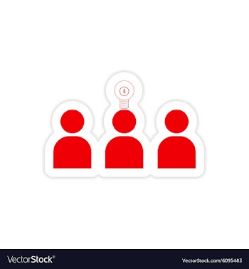 Stylish sticker on paper Group people and light vector image