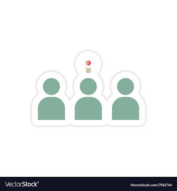 Stylish sticker on paper Group people and light vector image