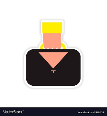 Stylish sticker on paper hand holding case vector image