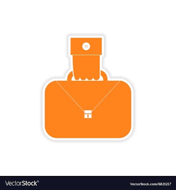 Stylish sticker on paper hand holding case vector image