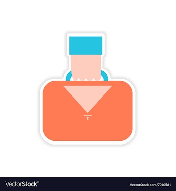 Stylish sticker on paper hand holding case vector image