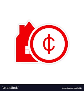 Stylish sticker on paper House and money vector image