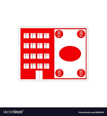 Stylish sticker on paper House and money vector image