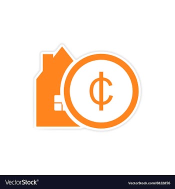 Stylish sticker on paper House and money vector image