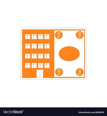 Stylish sticker on paper House and money vector image