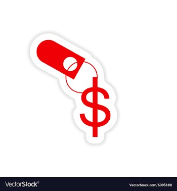 Stylish sticker on paper key and dollar vector image