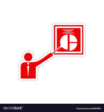 Stylish sticker on paper Man and chart vector image