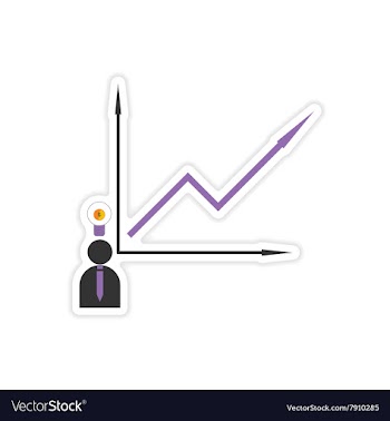 Stylish sticker on paper Man and graph vector image