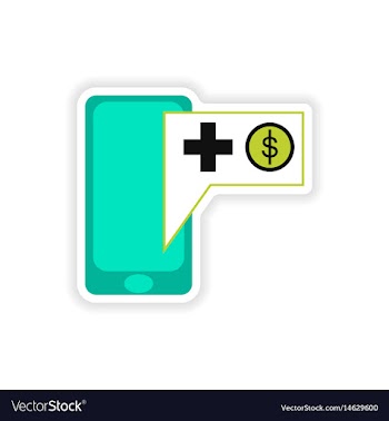 Stylish sticker on paper mobile applications and vector image