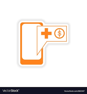Stylish sticker on paper mobile applications and vector image