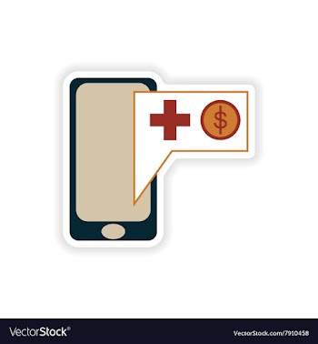 Stylish sticker on paper mobile applications and vector image