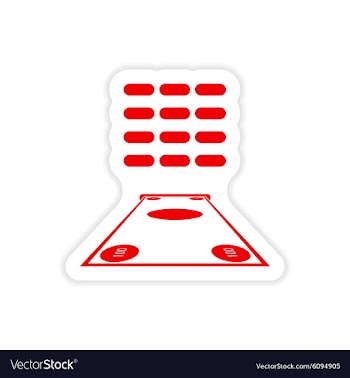 Stylish sticker on paper money and ATM vector image