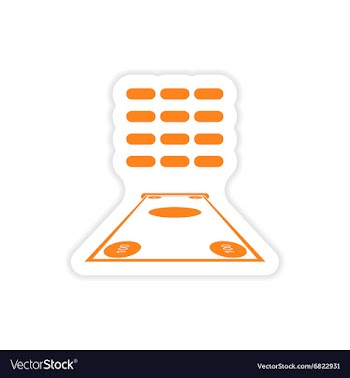 Stylish sticker on paper money and ATM vector image