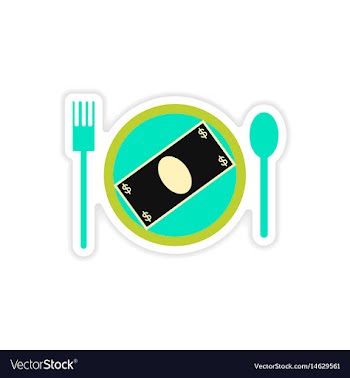 Stylish sticker on paper money in plate vector image