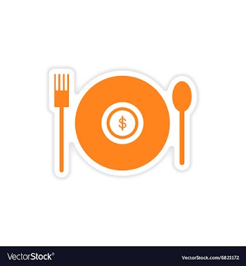 Stylish sticker on paper money in plate vector image