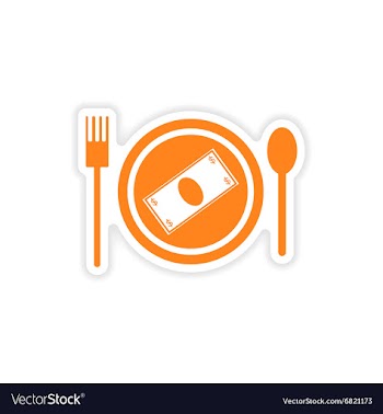 Stylish sticker on paper money in plate vector image
