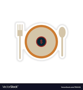 Stylish sticker on paper money in plate vector image