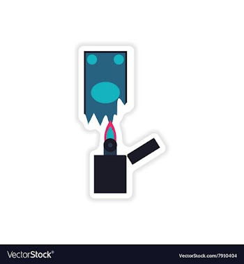 Stylish sticker on paper money to burn vector image