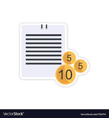 Stylish sticker on paper paper and coins vector image
