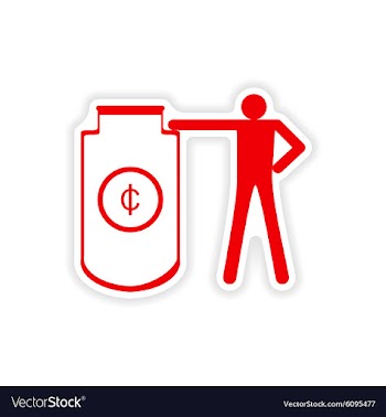 Stylish sticker on paper people and capital vector image