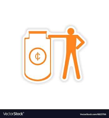 Stylish sticker on paper people and capital vector image