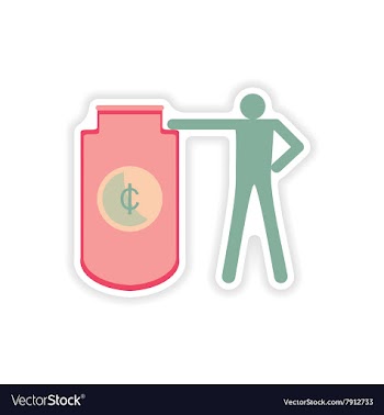 Stylish sticker on paper people and capital vector image