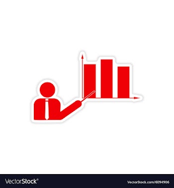 Stylish sticker on paper People and chart vector image