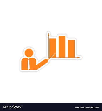 Stylish sticker on paper People and chart vector image