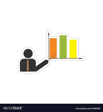 Stylish sticker on paper People and chart vector image