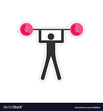 Stylish sticker on paper people and money rod vector image